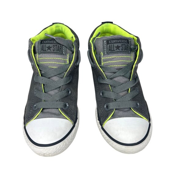 Converse Chunk Taylor All Star Kids' Sneakers Stylish Gray & Neon Green Size 2.5 - Picture 6 of 10